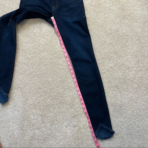 Frame Denim Le Skinny De Jeanne Frayed Sweetheart Hem Womens 24 Longstreet Blue - Picture 9 of 12